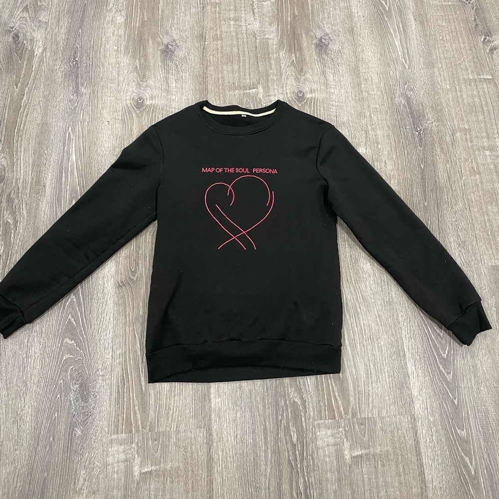 BTS MOTS7 Black & Pink Crewneck